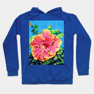 Happy Pink Hibiscus Hoodie